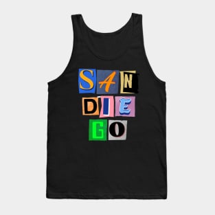 San Diego Scribble Sd Waves Tank Top